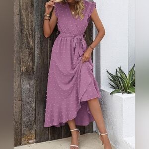 Elegant Lavender High Low Dress